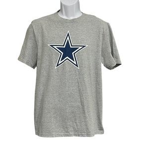 Dallas Cowboys NFL Authentic Men's Gray Blue Star Short Sleeve T-shirt Sz Small